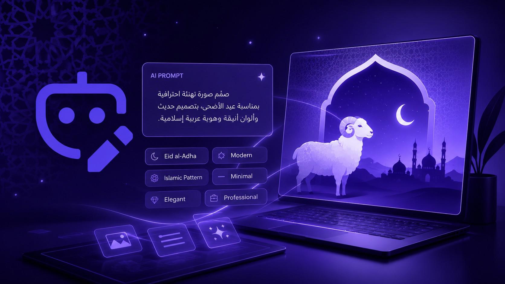 برومبتات ChatGPT لتصميم تهنئة عيد الأضحى 2026 بإسمك وصورتك