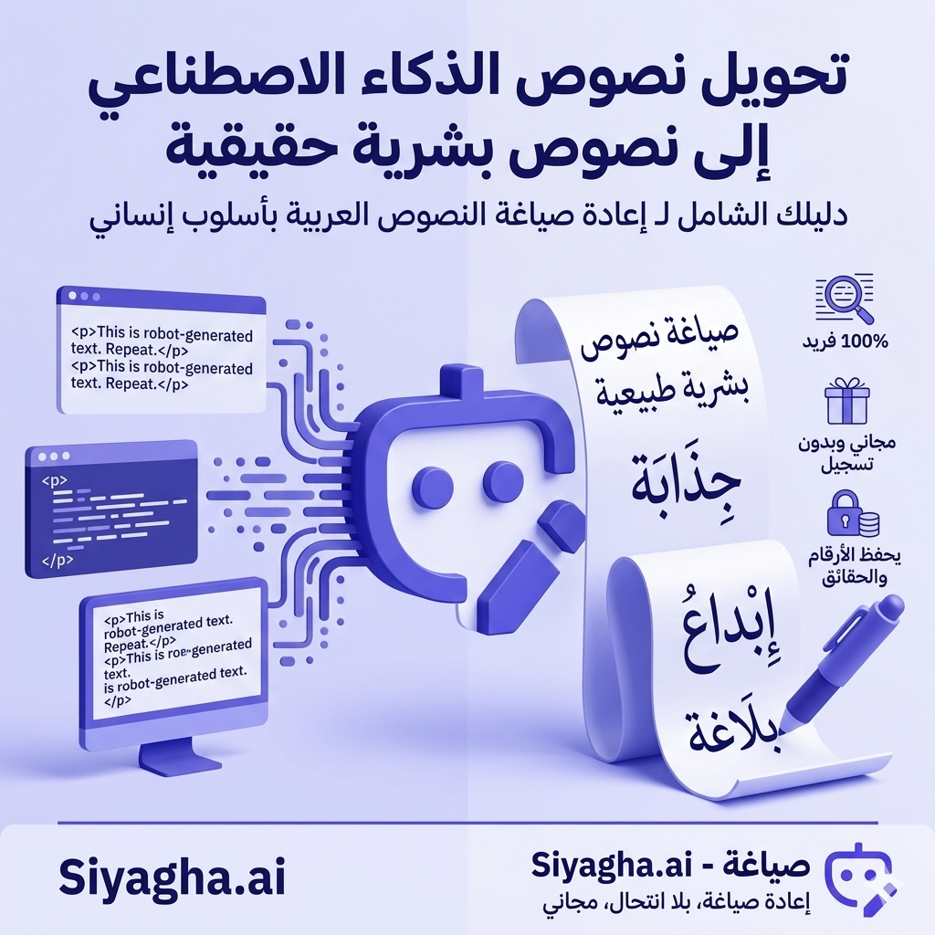 إعادة صياغة النصوص بالذكاء الاصطناعي مجاناً بدون تسجيل | حول محتواك لأسلوب بشري